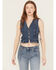 Image #1 - Saints & Hearts Women's Medium Wash Side Tie Button-Down Denim Vest, Medium Wash, hi-res