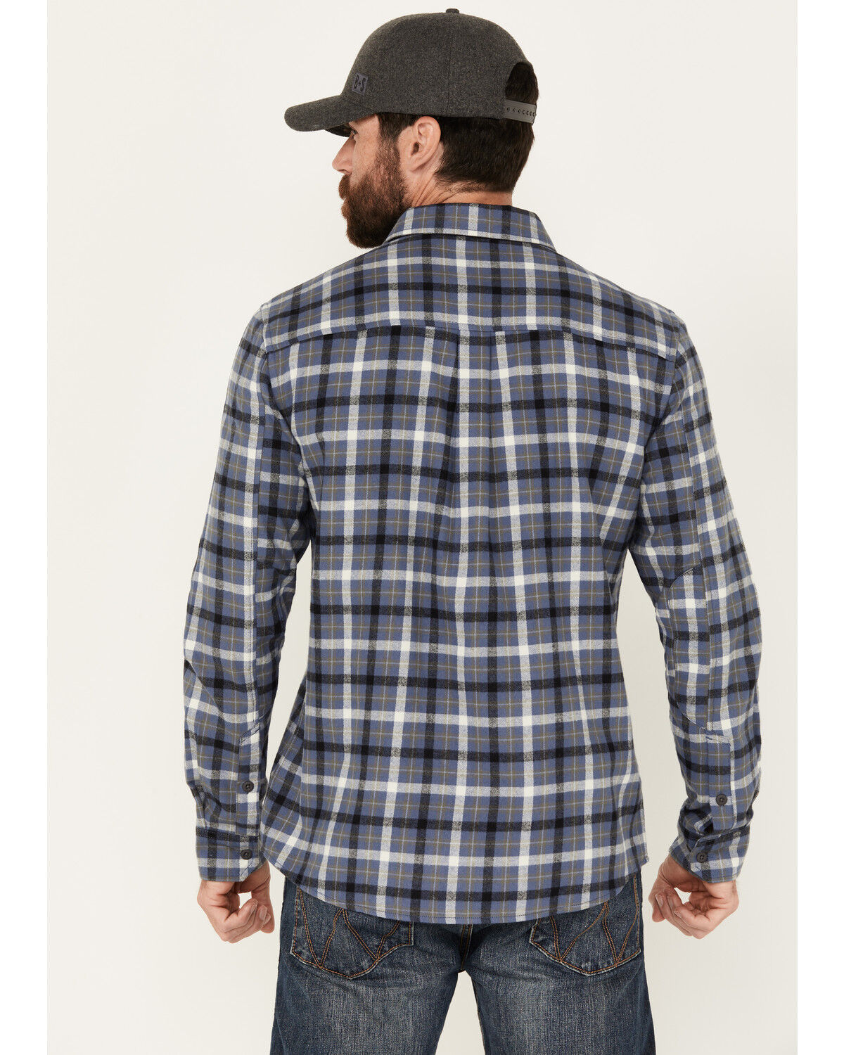 Image #4 - Brothers and Sons Men's Bosque Everyday Plaid Print Long Sleeve Button Down Flannel Shirt, Indigo, hi-res