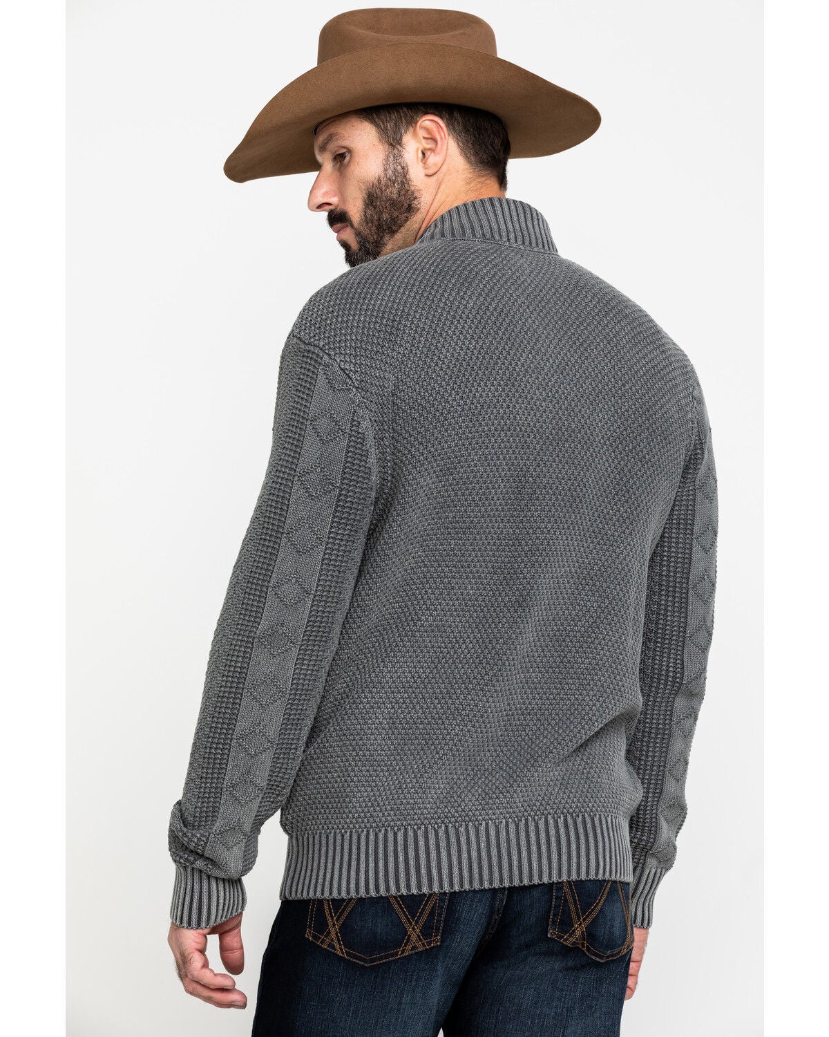 Image #2 - Moonshine Spirit Men's Dearpoint Full Zip Cable Knit Sweatshirt , , hi-res