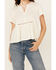 Image #3 - Cleo + Wolf Women's Bella Pintuck Detail Peasant Short Sleeve Blouse, Cream, hi-res