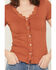 Image #3 - Blue Life Women's Sunny Lace Button-Up Top, Rust Copper, hi-res