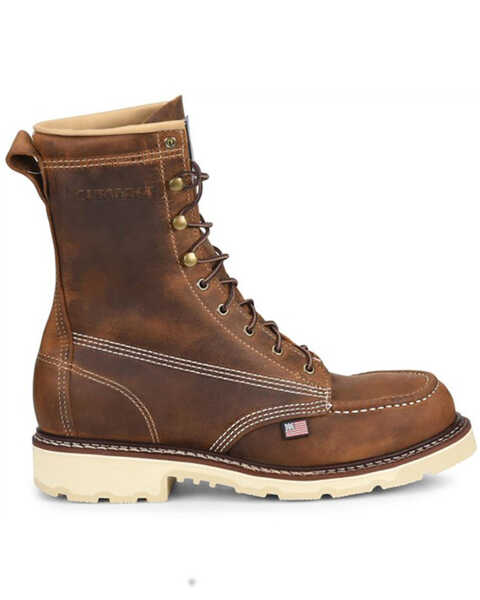 Image #2 - Carolina Men's 8" Work Boots - Steel Toe , Dark Brown, hi-res