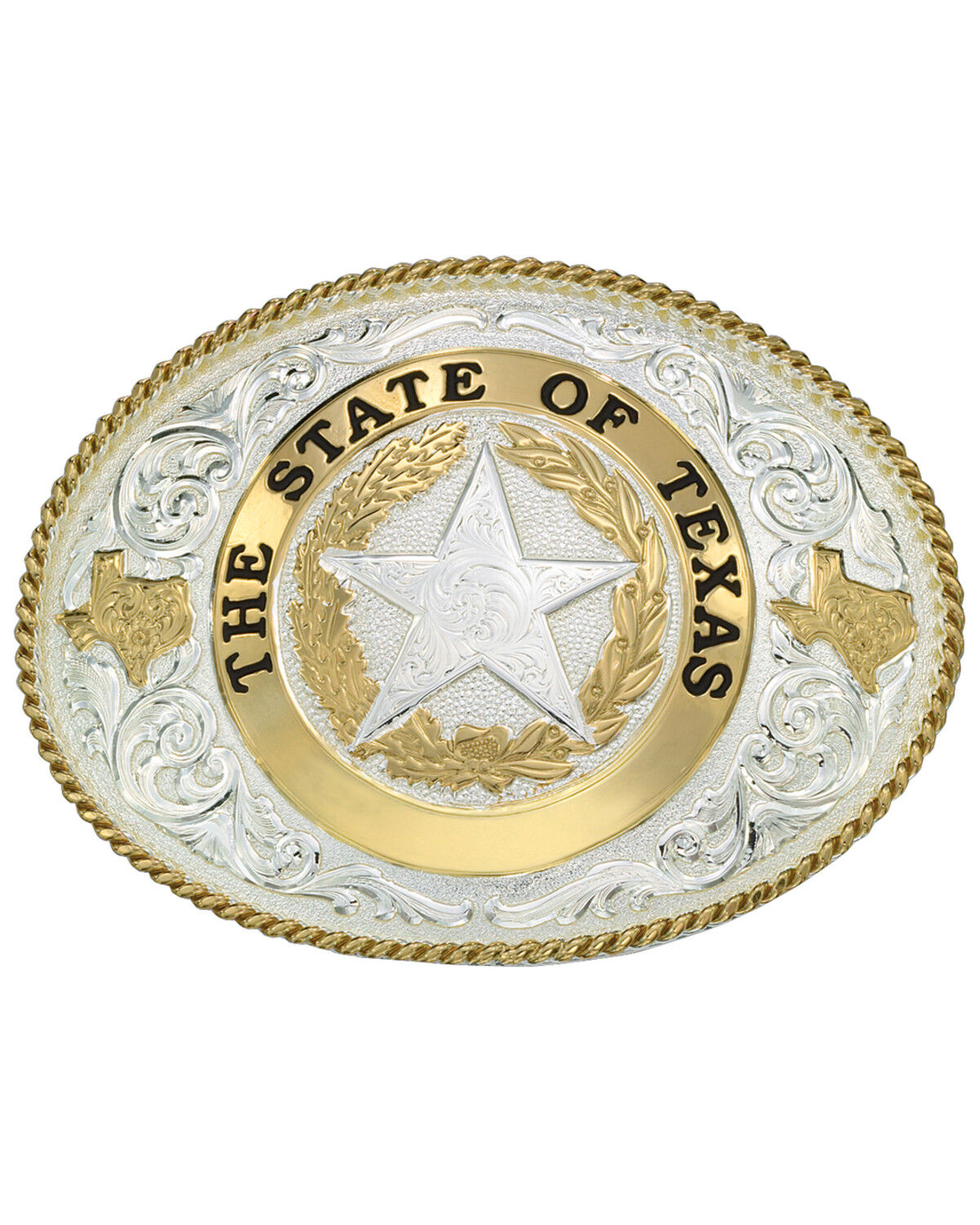 Image #1 - Montana Silversmiths Men's State of Texas Star Seal Western Belt Buckle, Multi, hi-res