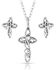 Image #1 - Montana Silversmiths Women's Hold Steady Faith Cross Jewelry Set - 2 Piece, Silver, hi-res