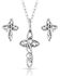 Image #1 - Montana Silversmiths Women's Hold Steady Faith Cross Jewelry Set, Silver, hi-res
