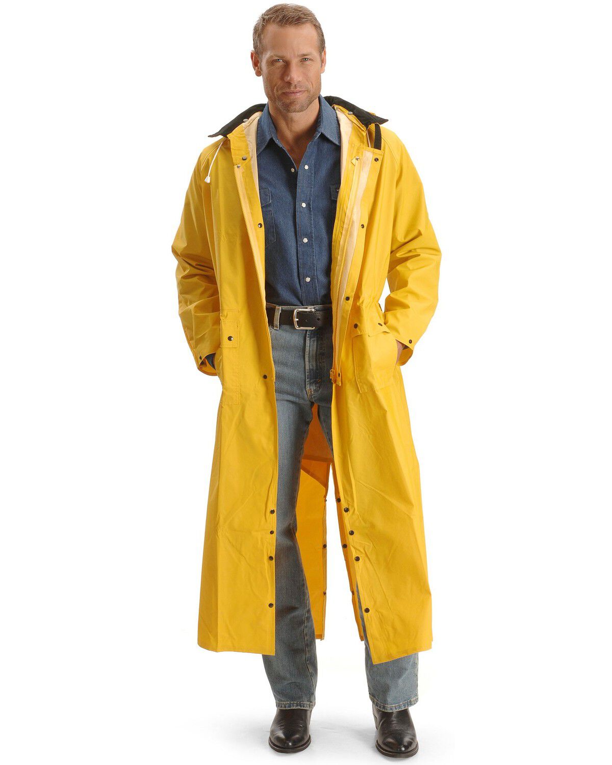 Image #2 - Double S Adult Saddle Slicker, Yellow, hi-res