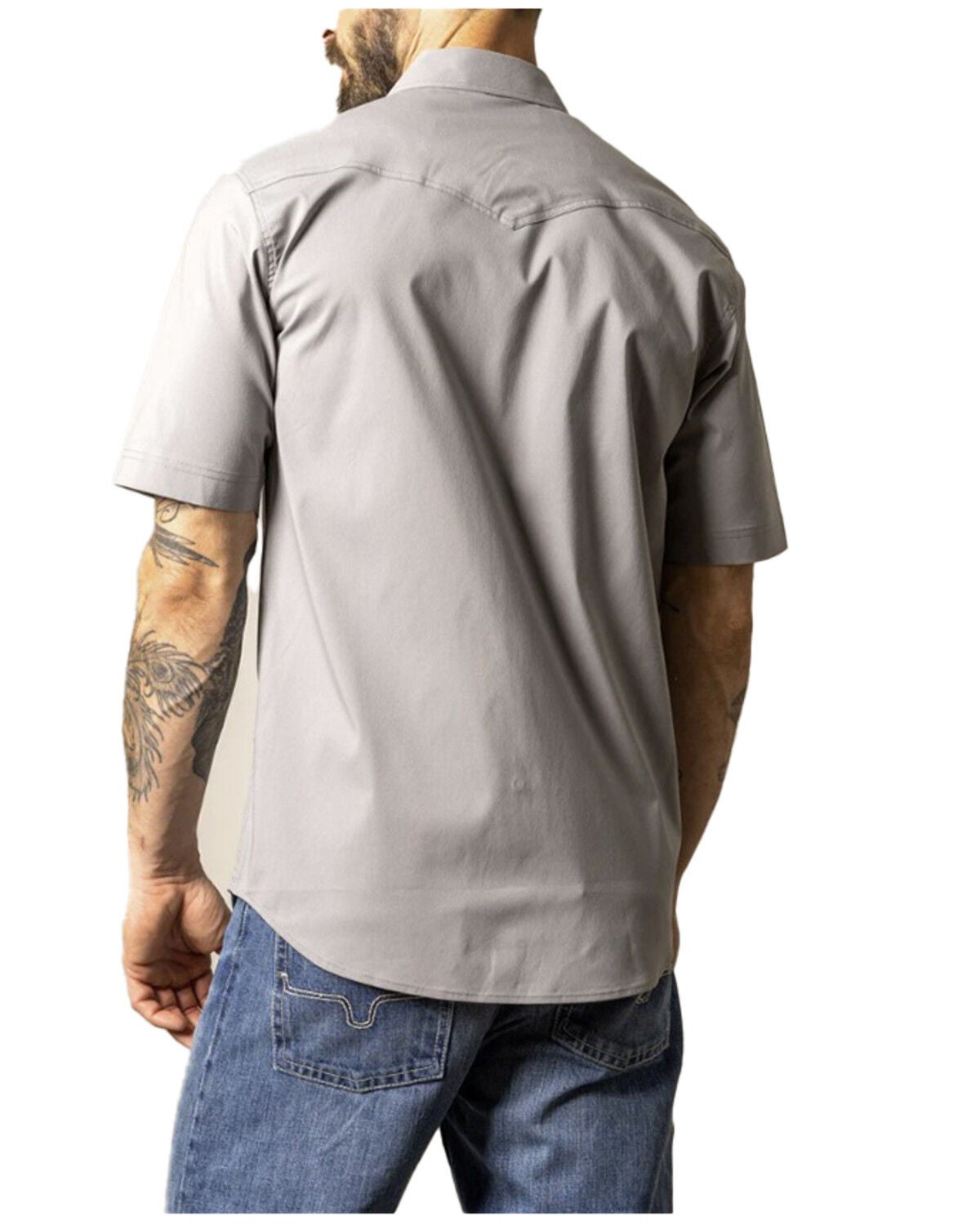 Image #4 - Kimes Ranch Men's Rio Solid Short Sleeve Button-Down Performance Shirt, Grey, hi-res