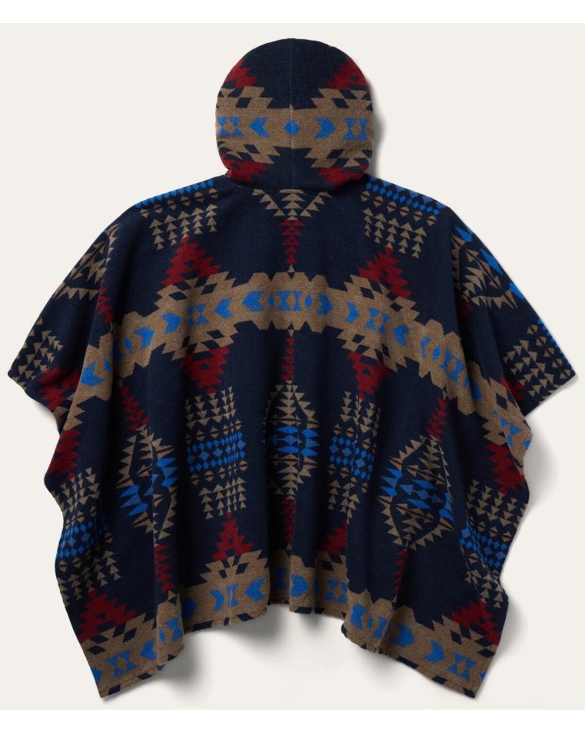 Image #2 - Stetson Women's Southwestern Print Hooded Shawl, Navy, hi-res