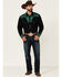 Image #2 - Scully Men's Embroidered Gunfighter Long Sleeve Pearl Snap Western Shirt , Black, hi-res