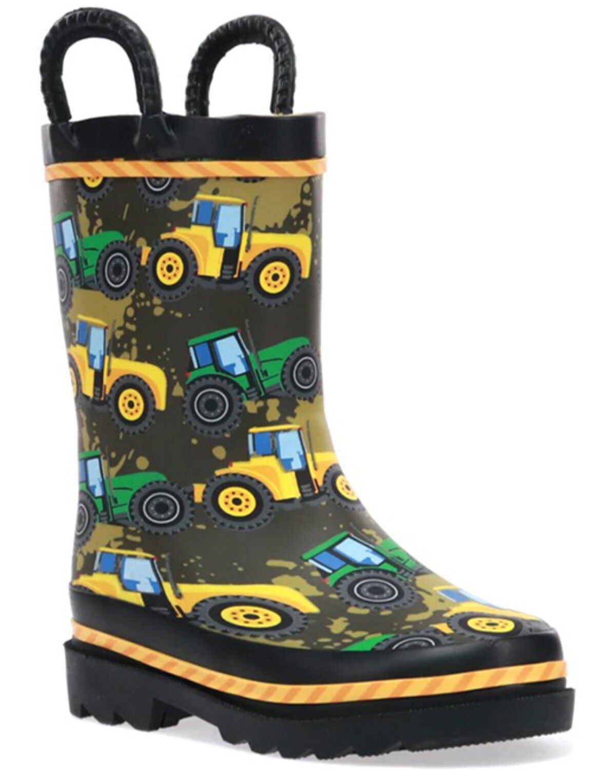 Western Chief Boys' Tractor Tough Rain Boots, Taupe, hi-res