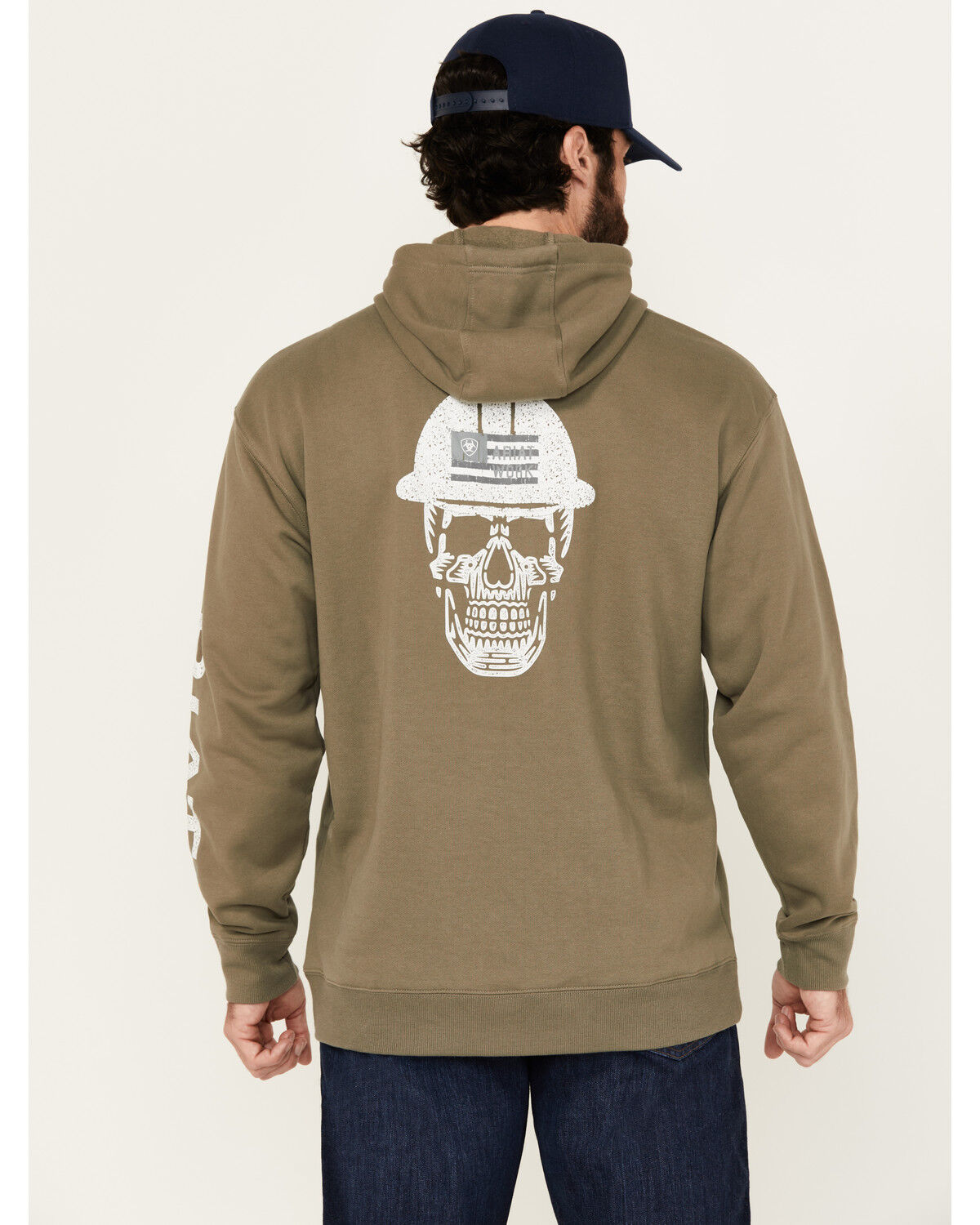 Image #1 - Ariat Men's Rebar Roughneck Pullover Hooded Sweatshirt, Green, hi-res