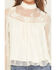 Image #3 - By Together Women's Mock Neck Lace Long Sleeve Top, Cream, hi-res
