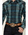 Image #3 - Stetson Men's Plaid Print Long Sleeve Pearl Snap Western Shirt, Blue, hi-res