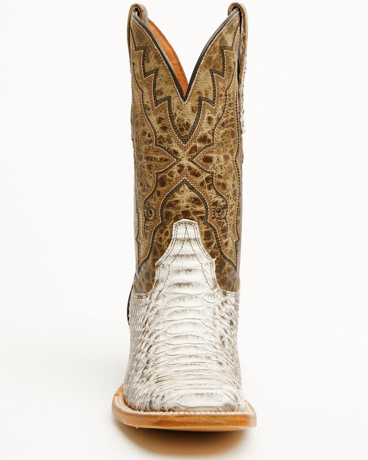 Image #4 - Dan Post Women's Exotic Python Western Boots - Broad Square Toe, Natural, hi-res