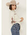 Image #2 - Shyanne Women's Tie-Front Embroidered Long Sleeve Snap Western Shirt, Cream, hi-res