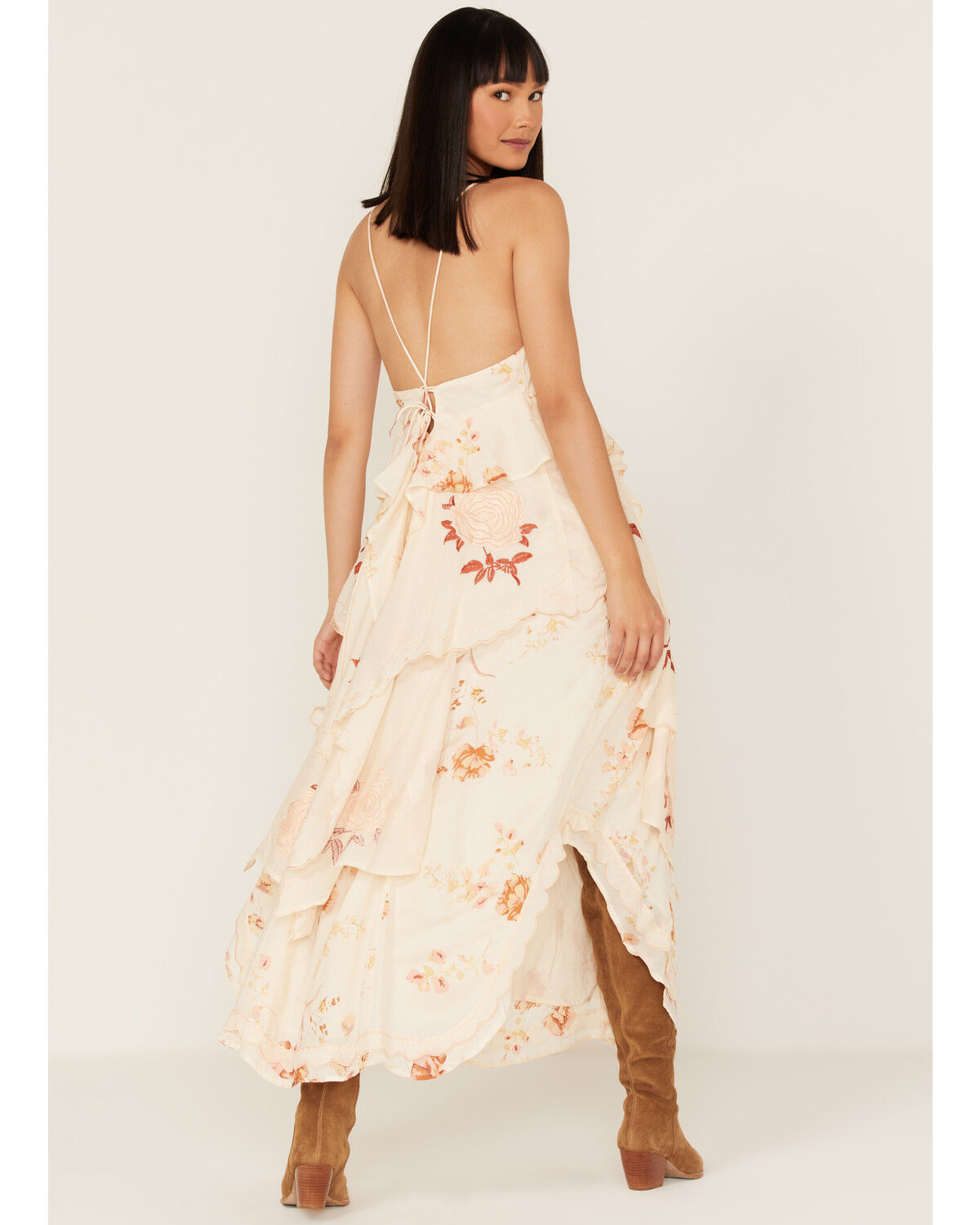 Image #5 - Free People Women's Audrey Embroidered Floral Sleeveless Midi Dress, Ivory, hi-res