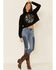 Country Deep Women's Hotter Then A 2 Dollar Cropped Hooded Sweatshirt , Black, hi-res