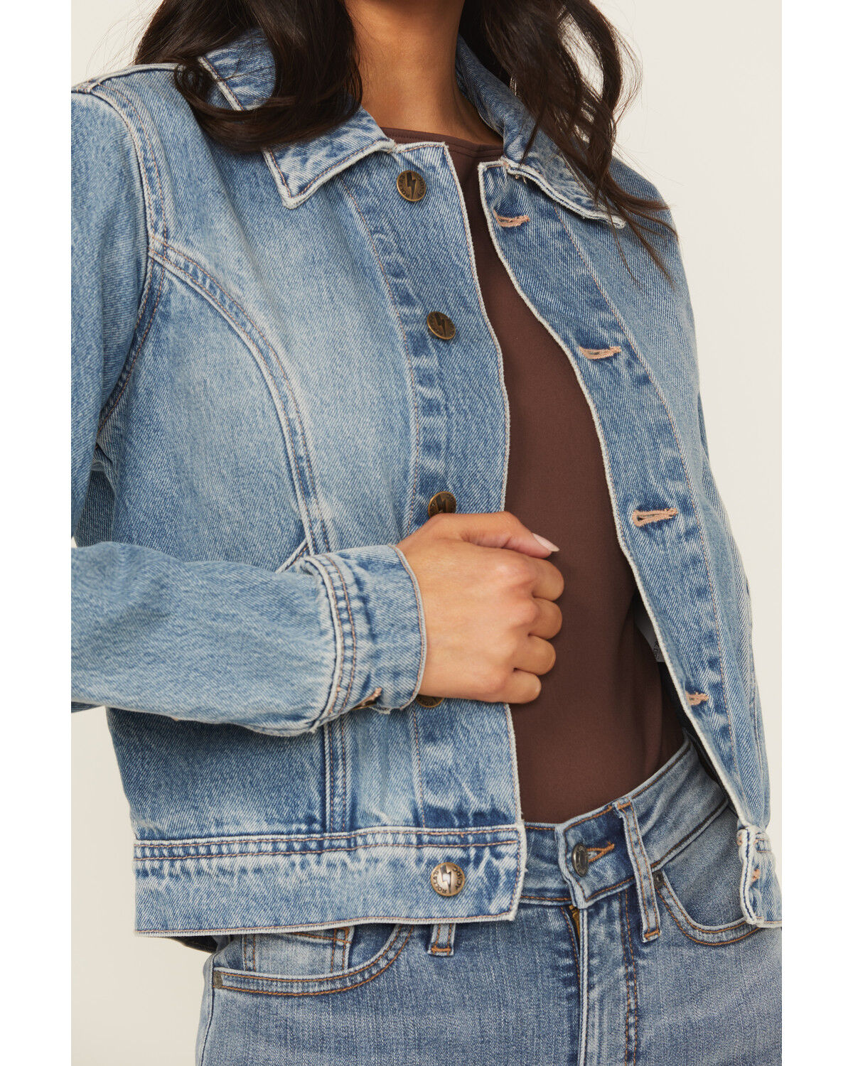 Image #3 - Rolla's X AC/DC Women's Medium Wash Lightning Denim Jacket, Medium Wash, hi-res