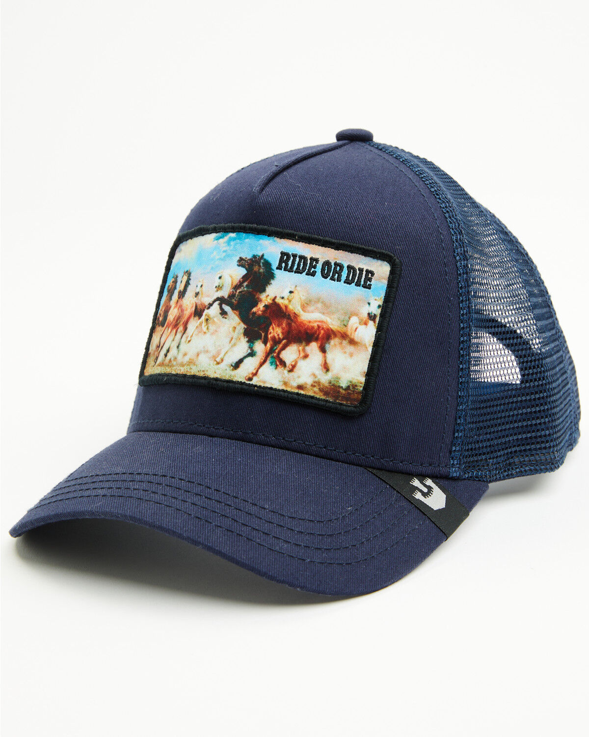 Image #1 - Goorin Bros Men's Boot Barn Exclusive Ride Or Die Ball Cap, Navy, hi-res