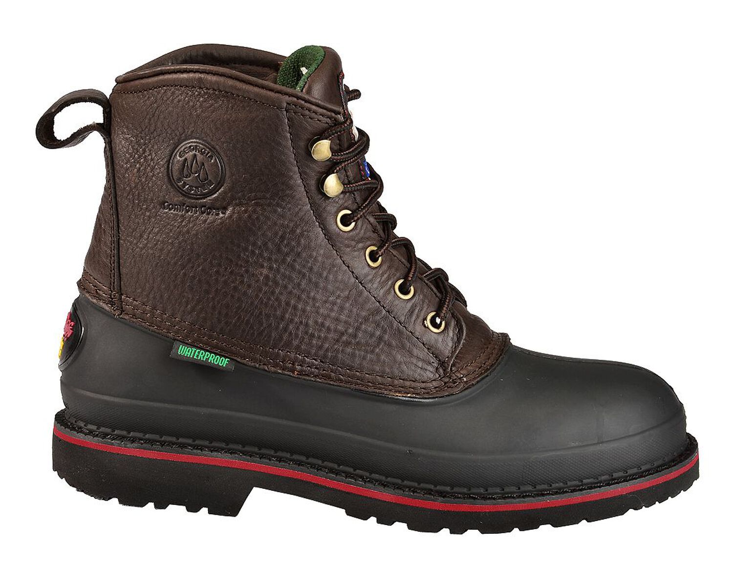 Image #2 - Georgia Boot Men's Mud Dog Waterproof 6" Lace-Up Work Boots - Steel Toe, Brown, hi-res