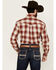 Image #4 - Roper Men's Amarillo Plaid Print Long Sleeve Button-Down Western Shirt, Red, hi-res