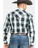 Stetson Men's Gray Large Plaid Long Sleeve Western Shirt , Grey, hi-res