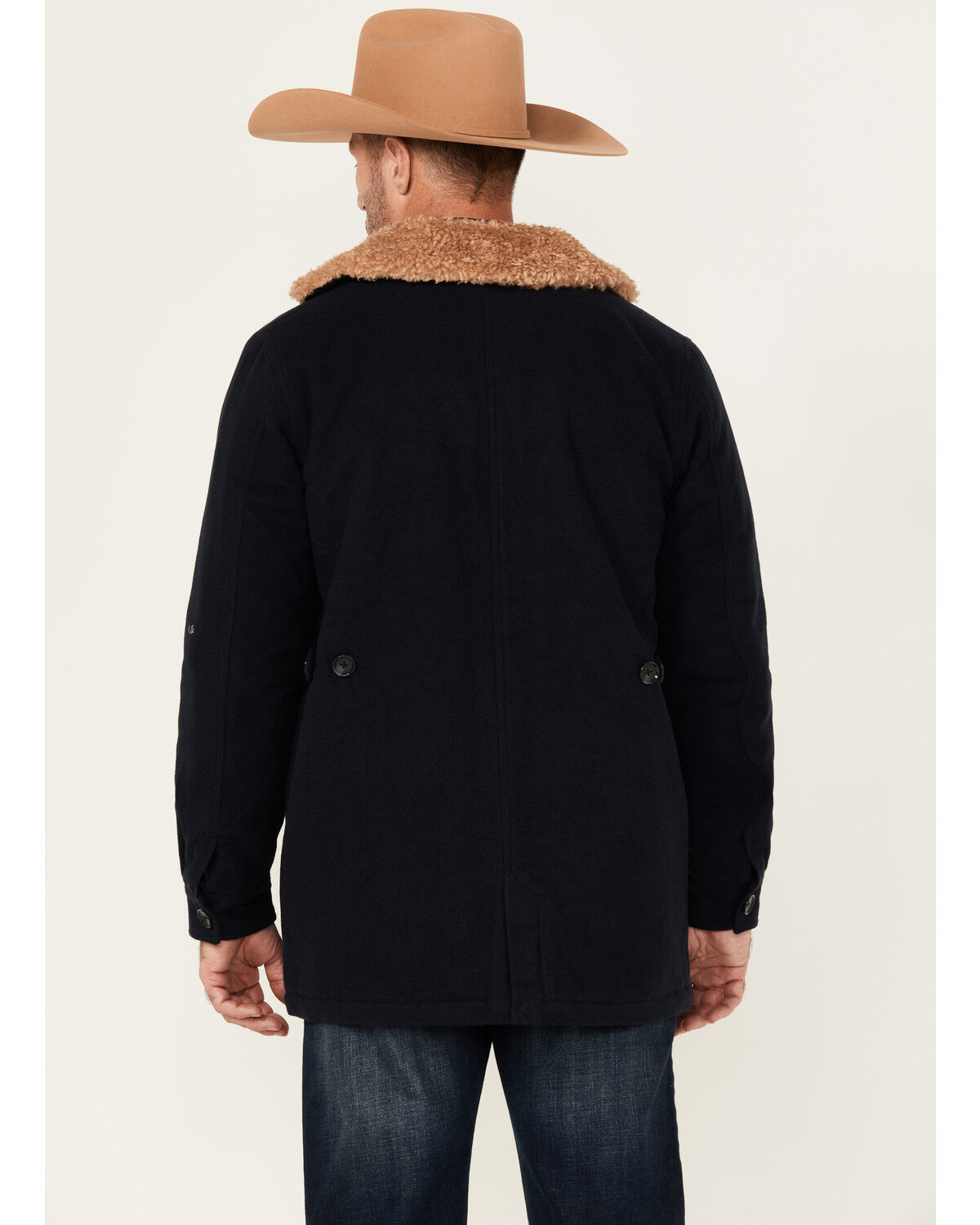 Image #4 - Cody James Men's Legacy II Sherpa Wool Coat, Navy, hi-res