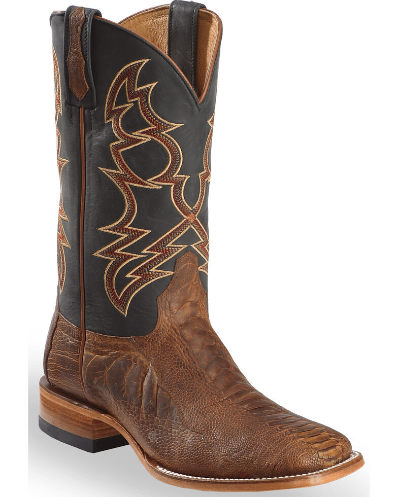 Cody James Two Toned Ostrich Leg Exotic Boots - Square Toe , Brown, hi-res