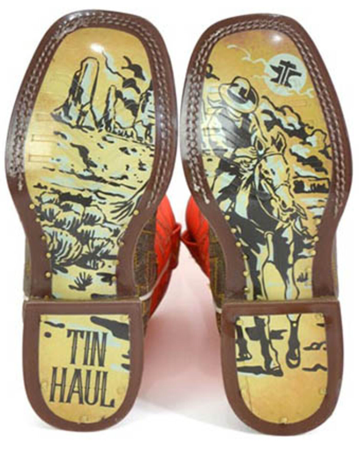 Image #2 - Tin Haul Boys' Neon Thunder Western Boots - Broad Square Toe, Brown, hi-res