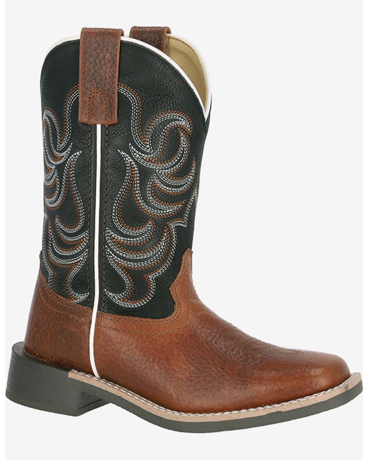 Image #2 - Smoky Mountain Little Boys' Grant Western Boots - Broad Square Toe, Black, hi-res