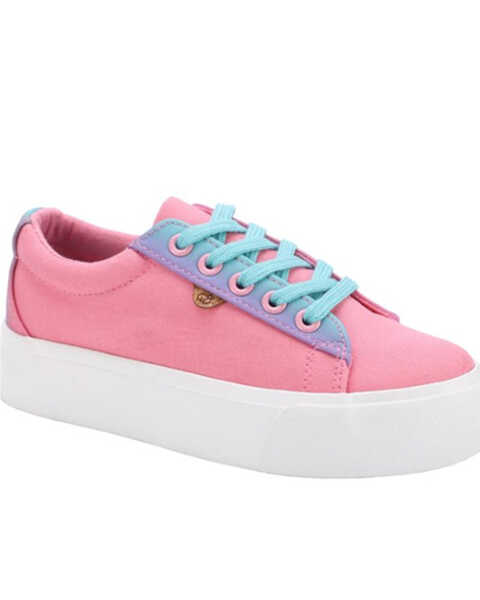Lamo Footwear Girls' Canvas Platform Casual Sneakers, Pink, hi-res