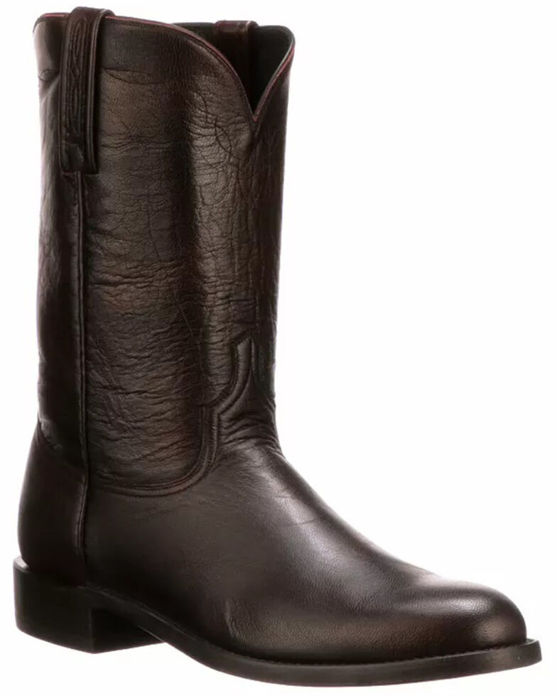 Lucchese Men's Majestic Roper Western Boots - Round Toe, Black Cherry, hi-res