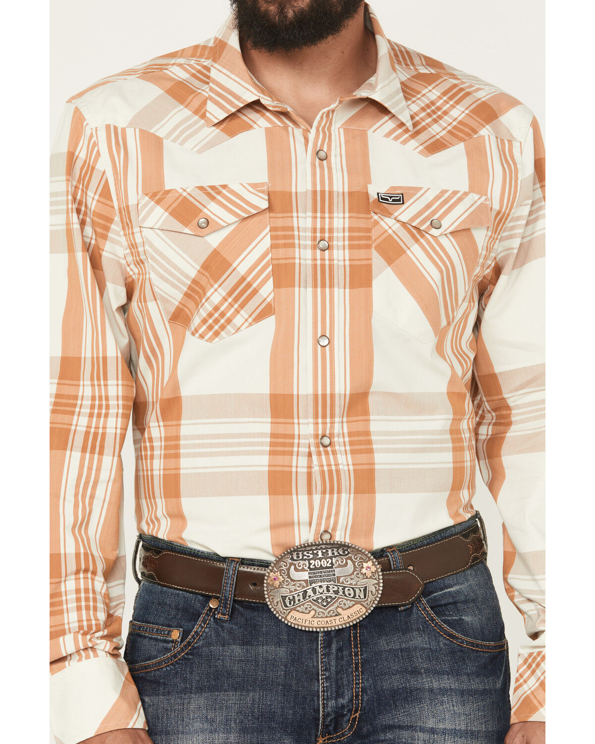 Image #3 - Kimes Ranch Men's Double R Plaid Print Long Sleeve Snap Western Shirt, Brown, hi-res
