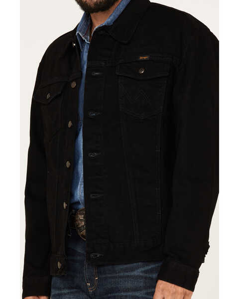 Image #3 - Wrangler Men's Shadow Black Unlined Button-Down Denim Jacket , Black, hi-res