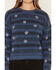 Image #3 - Saltwater Luxe Women's Floral Embroidered Striped Print Sweater, Blue, hi-res