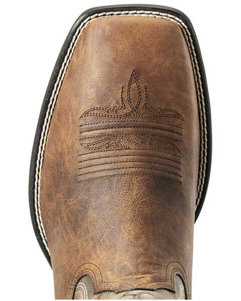 Image #4 - Ariat Men's Amos Shock Shield Quickdraw Western Performance Boots - Broad Square Toe, Green/brown, hi-res