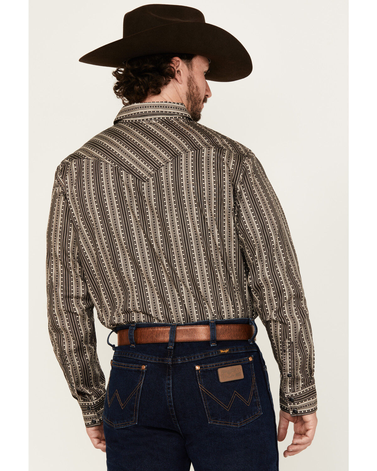 Image #4 - Cody James Men's Bartlett Geo Striped Long Sleeve Snap Western Shirt, Black, hi-res