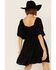 Image #4 - By Together Women's Sequin & Lurex Striped Babydoll Dress, Black, hi-res