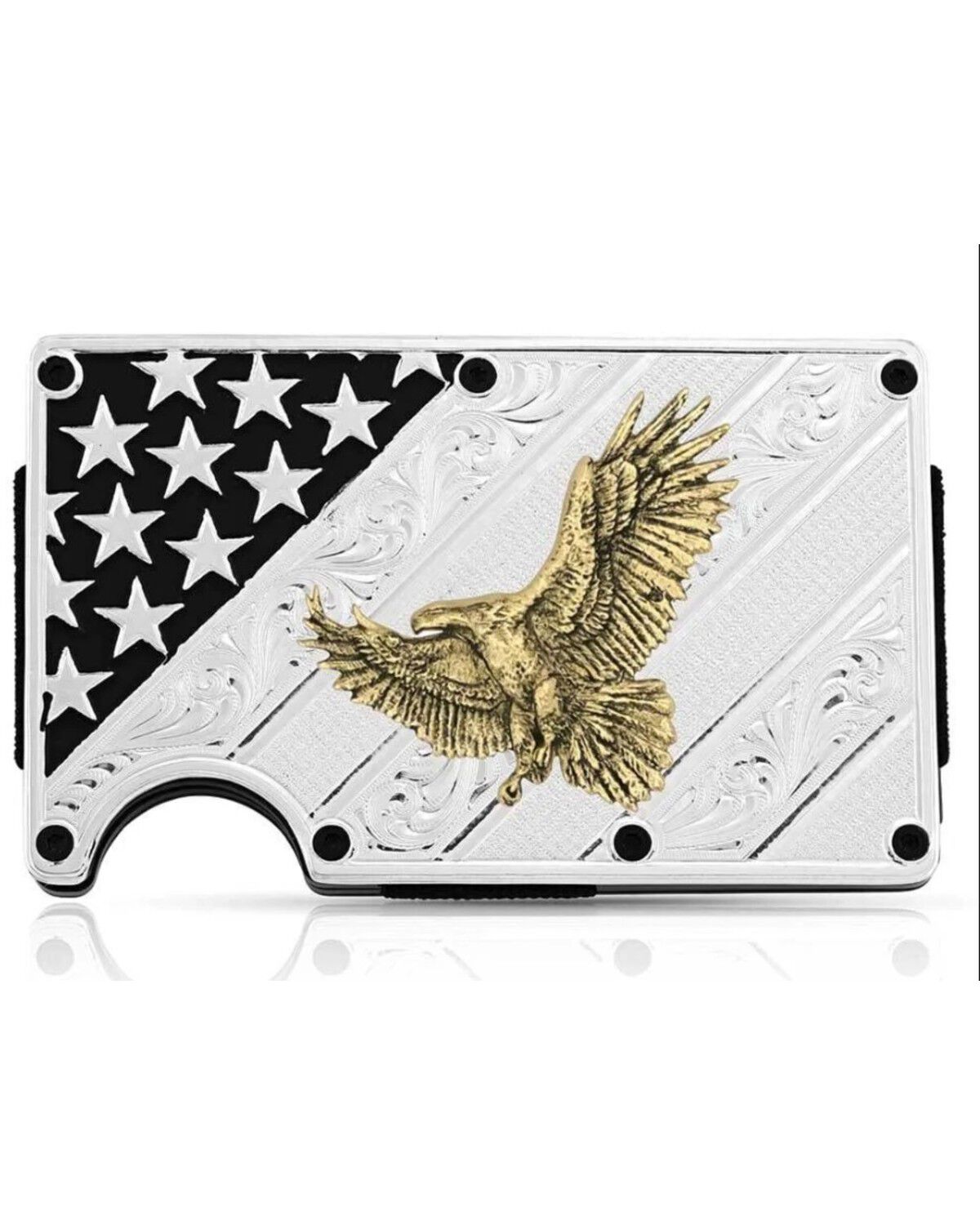 Image #1 - Montana Silversmiths Big Bold Stripes Cash And Card Case, Silver, hi-res