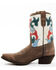 Image #3 - Laredo Women's Western Fashion Boots - Snip Toe , Cream/brown, hi-res