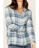 Image #2 - North River Women's Crinkle Ryn Plaid Shirt, Blue, hi-res