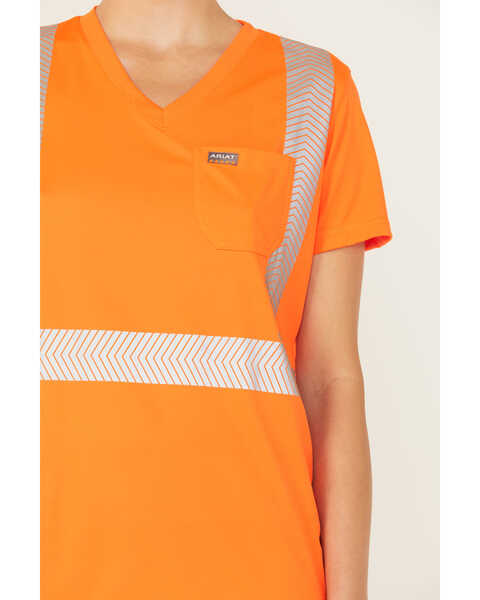 Image #3 - Ariat Women's Rebar Hi-Vis ANSI Short Sleeve T-Shirt, Bright Orange, hi-res