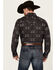 Image #4 - Rock & Roll Denim Men's Tek Southwestern Print Long Sleeve Snap Western Shirt, Charcoal, hi-res