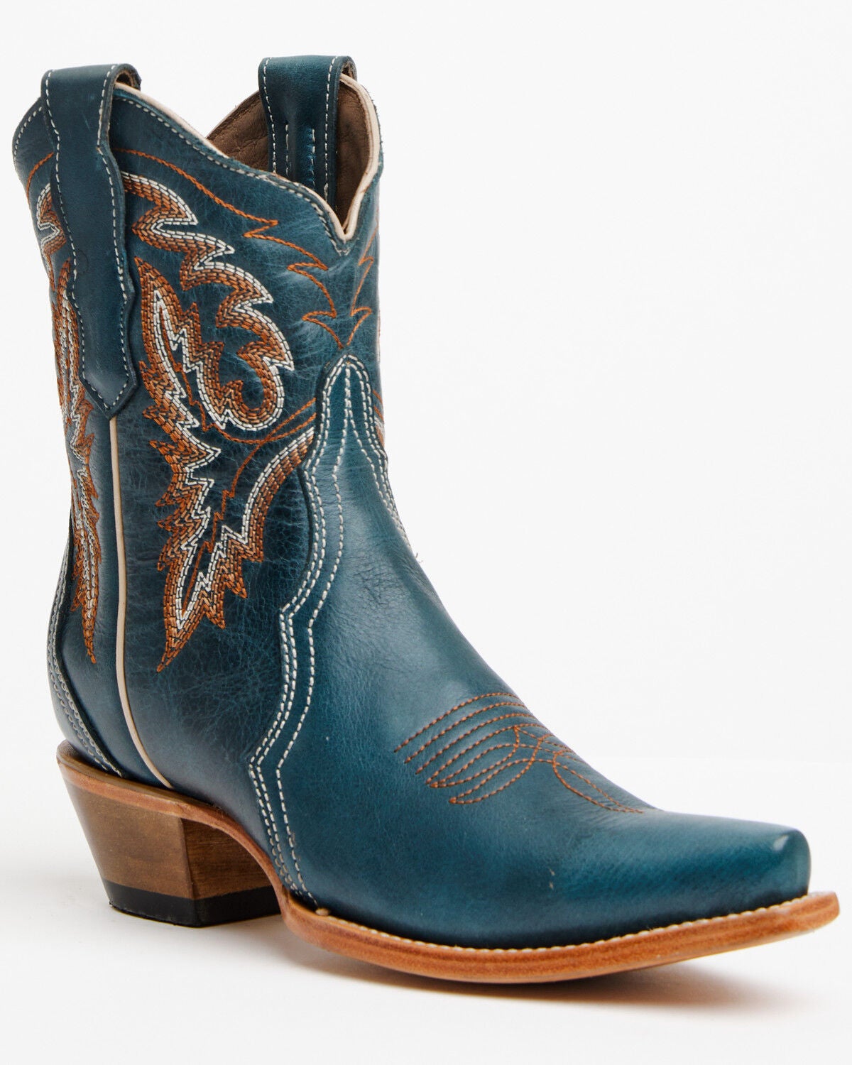 Circle G Women's Triad Ankle Western Boots - Snip Toe, Navy, hi-res