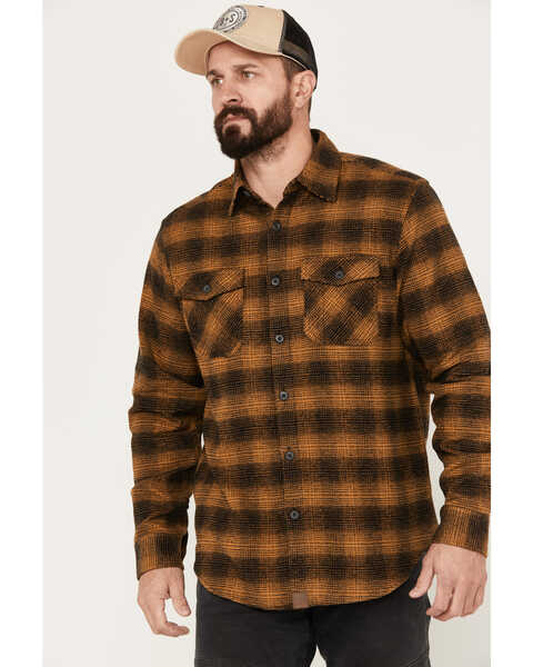 Dakota Grizzly Men's Briggs Button Down Plaid Print Western Flannel Shirt, Gold, hi-res