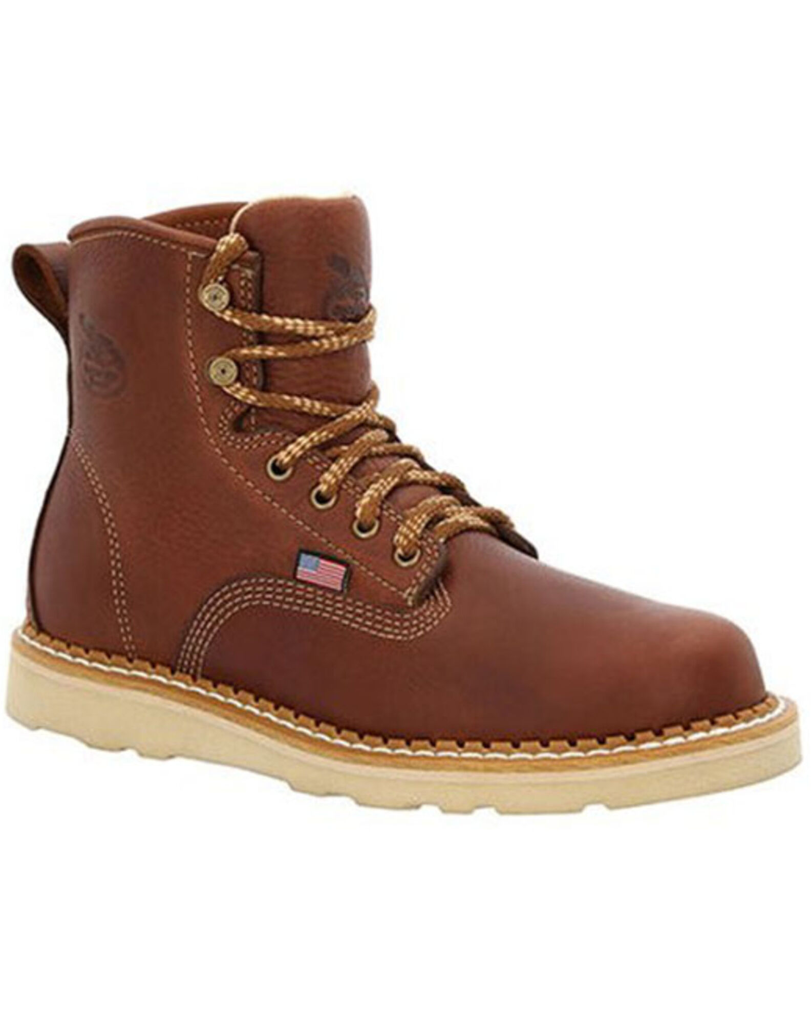 Image #1 - Georgia Boot Men's USA Wedge Work Boots - Soft Toe, Brown, hi-res