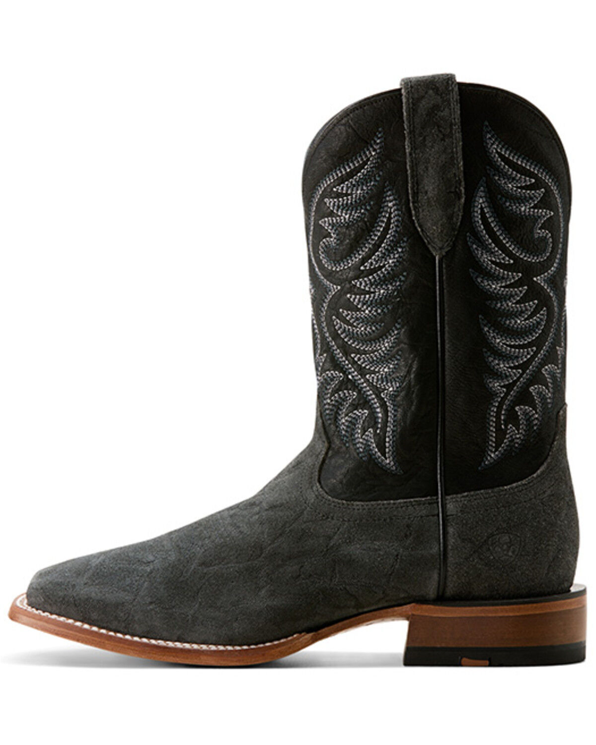 Image #2 - Ariat Men's Wiley Elephant Roughout Western Boots - Broad Square Toe, Black, hi-res