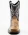 Old West Boys' Leather Work Rubber Western Boots - Square Toe, Tan, hi-res