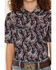 Image #3 - Cody James Boys' Easy Livin Paisley Print Short Sleeve Snap Western Shirt, Navy, hi-res