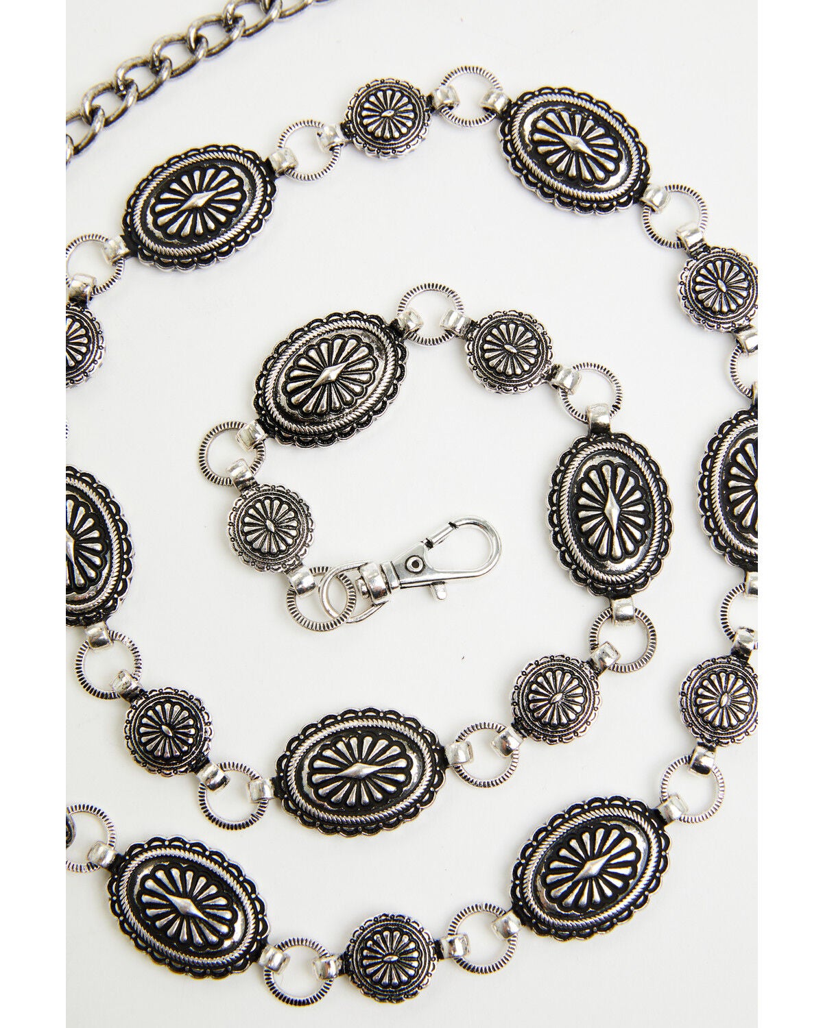 Image #3 - Shyanne Women's Layered Charm Concho Chain Belt, Silver, hi-res